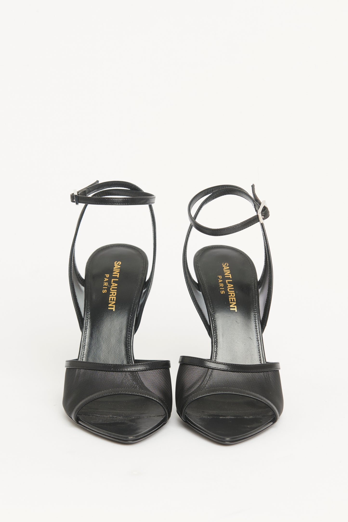 Black Mesh Open Toe Missy 110 Preowned Sandals