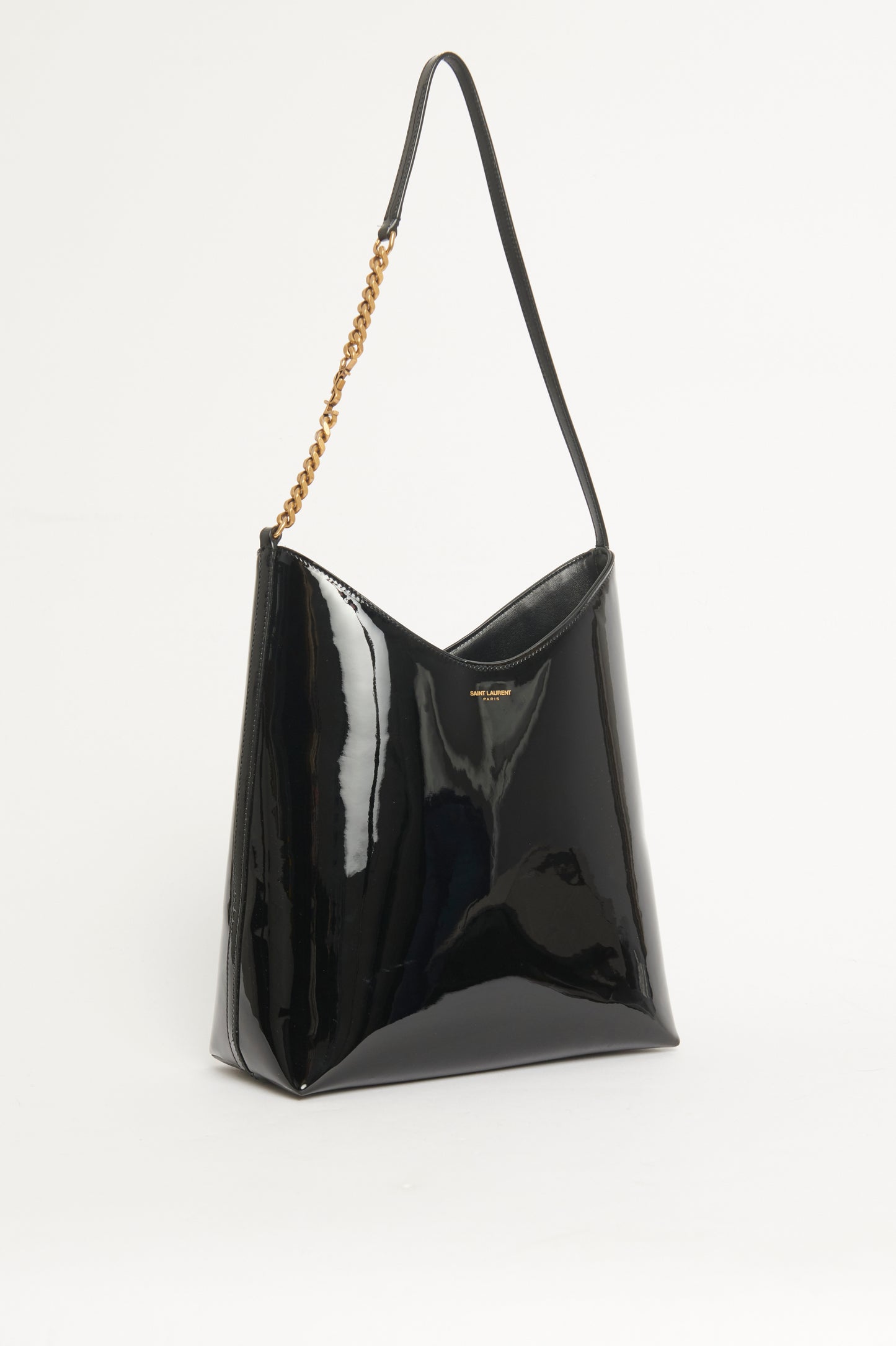 2023 Black Patent Rendez-Vous Preowned Hobo Shoulder Bag