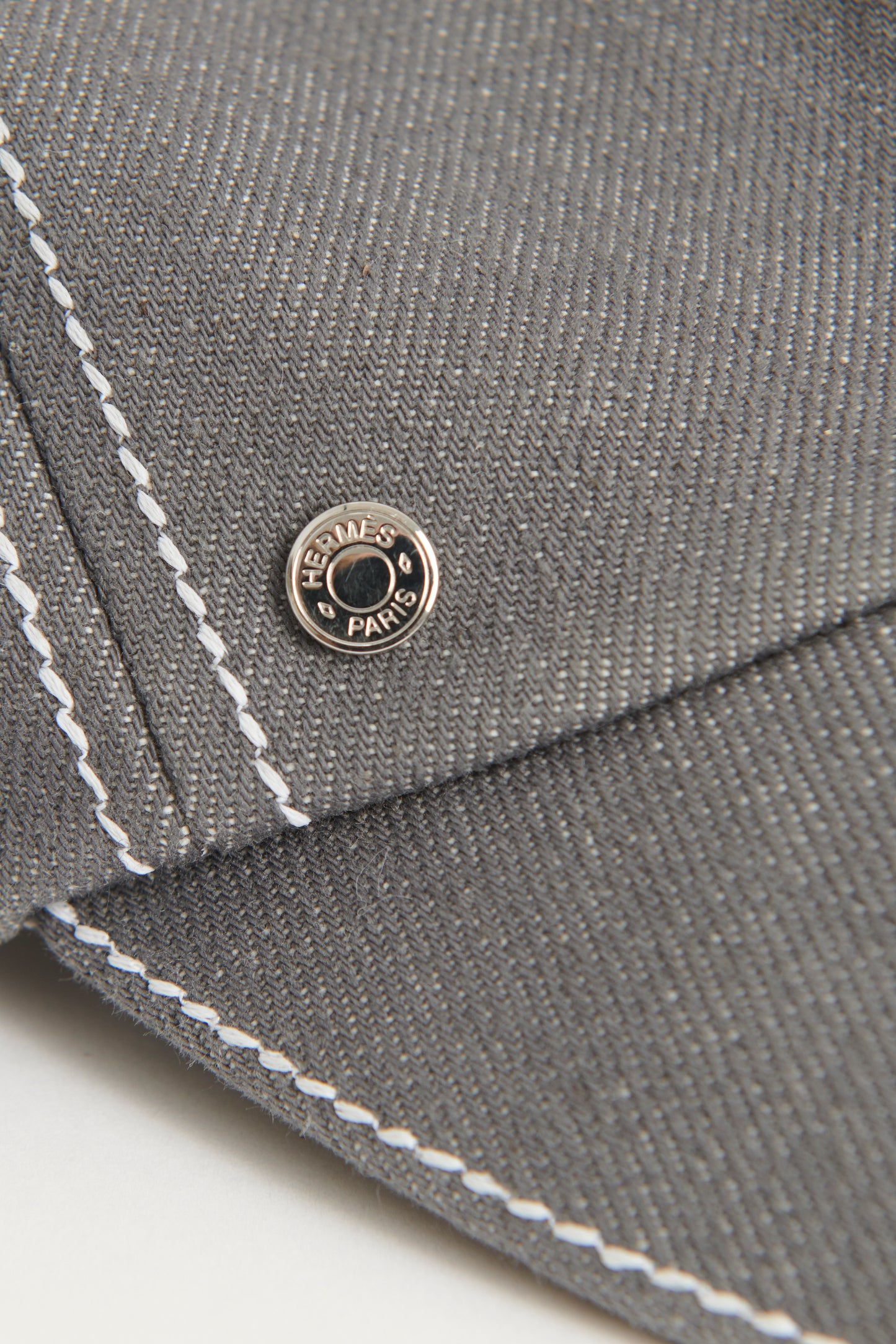 Grey Denim Cotton Preowned Sellier Baseball Cap