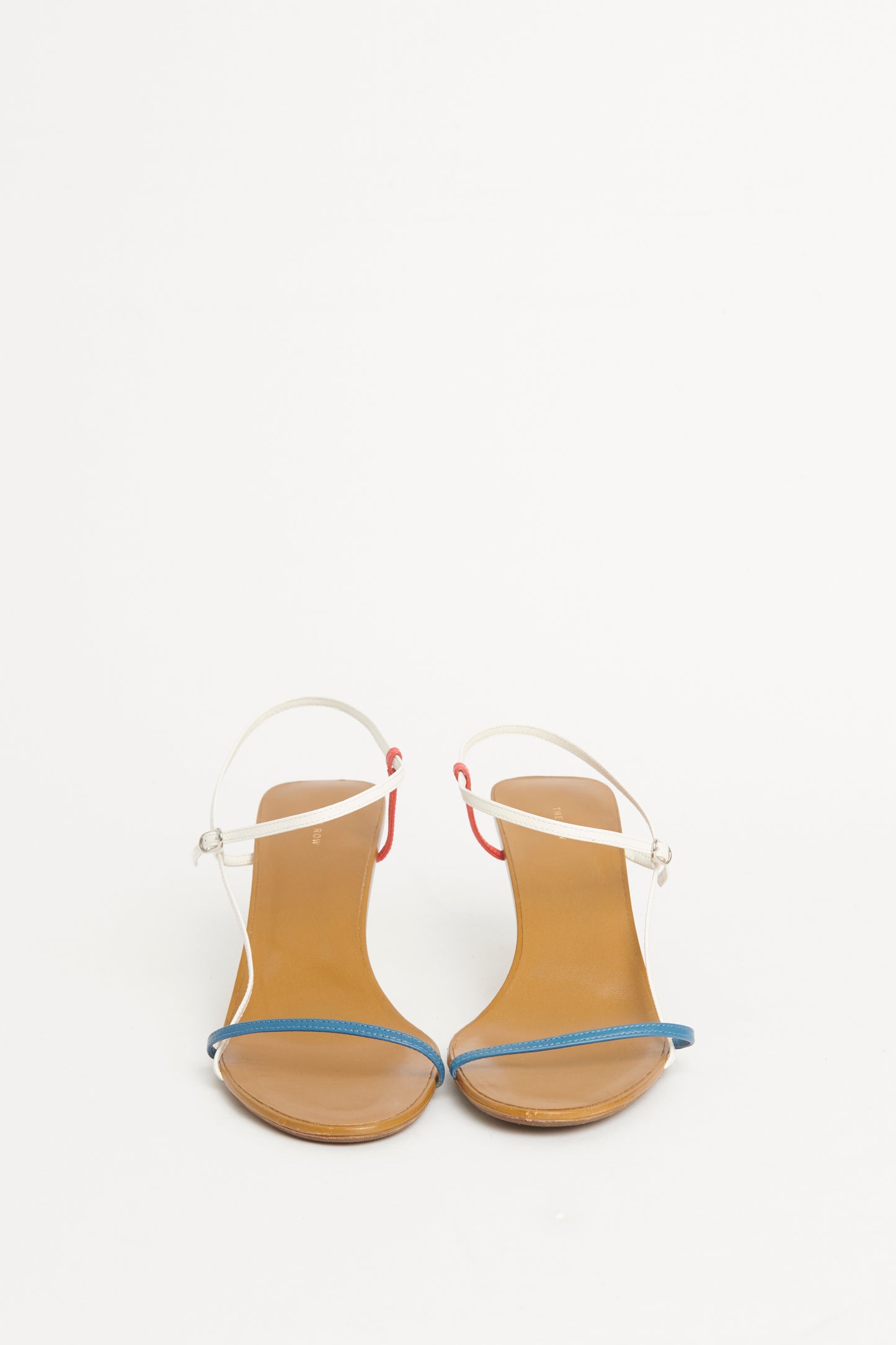 Tan Tri-colour Kid Leather Bare Preowned Sandals