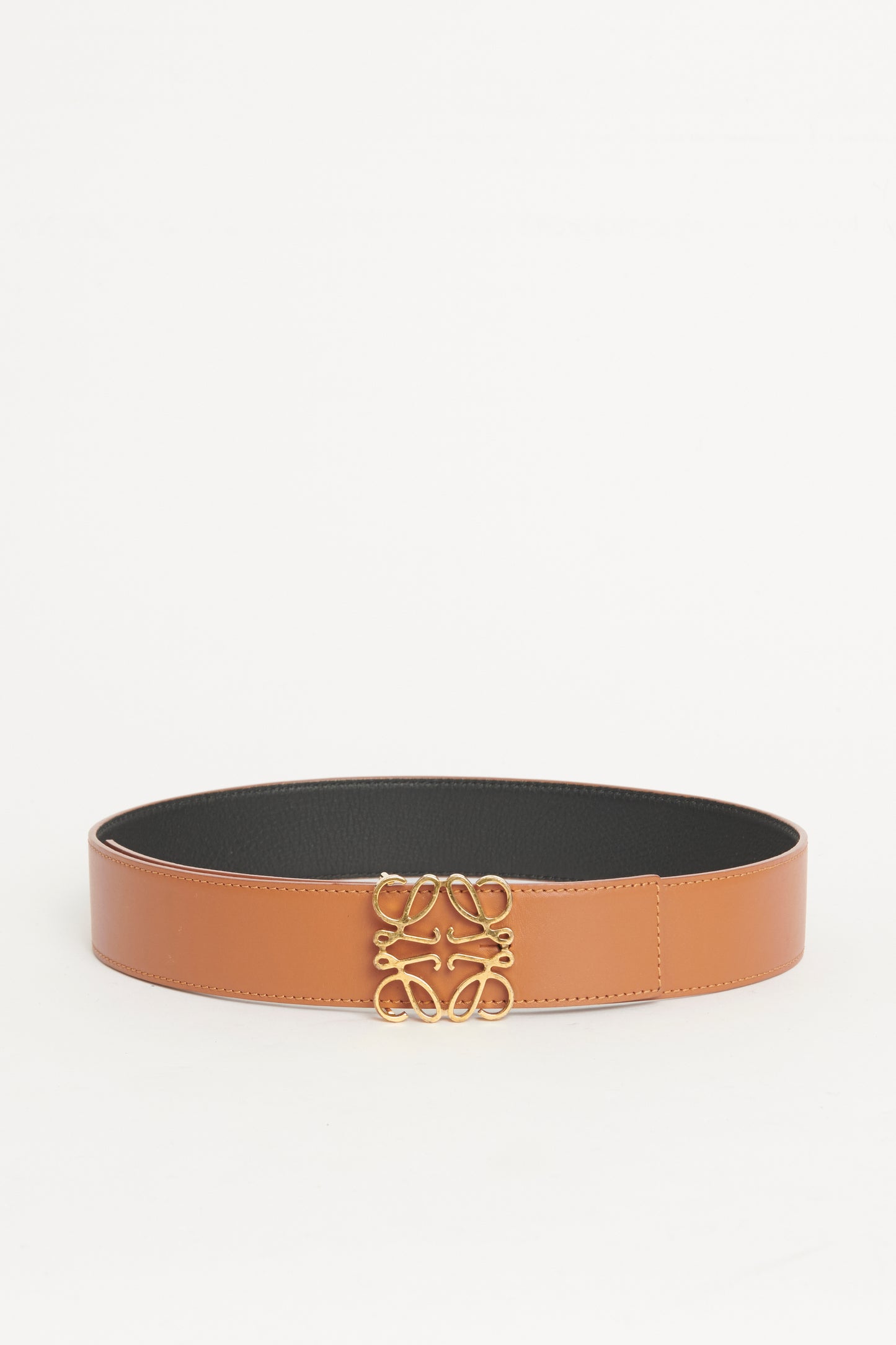 Tan Reversible Anagram Logo Preowned Belt