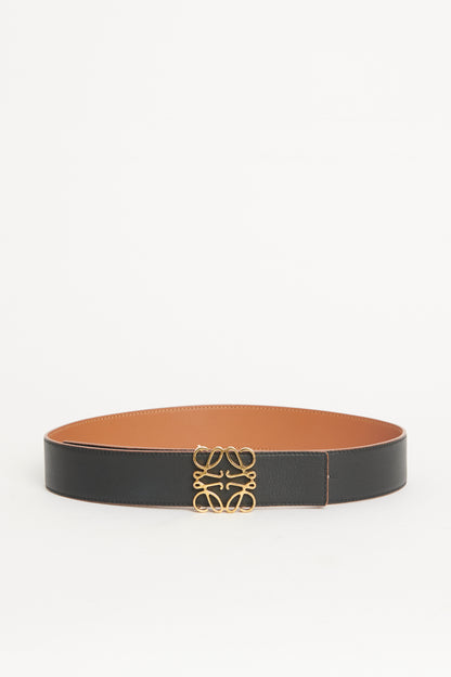 Tan Reversible Anagram Logo Preowned Belt