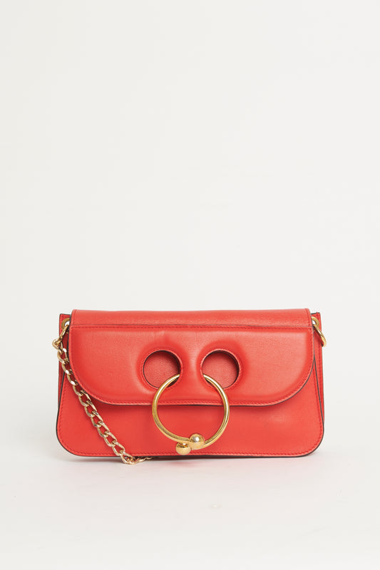 Red Leather Mini Pierce Preowned Crossbody Bag