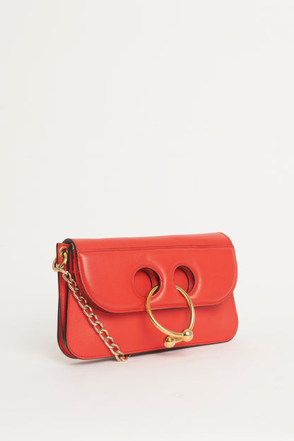 Red Leather Mini Pierce Preowned Crossbody Bag