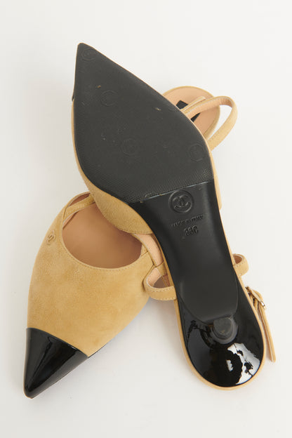 2022 Beige Suede Preowned Slingback Pumps