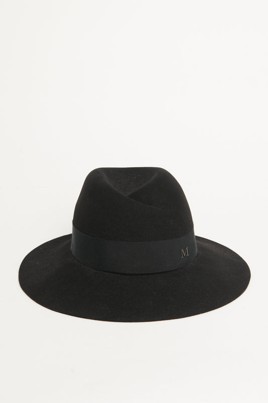 Black Felt Fedora Preowned Hat