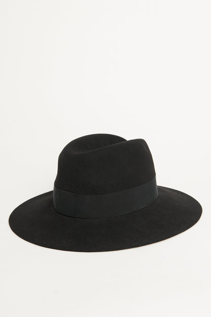 Black Felt Fedora Preowned Hat