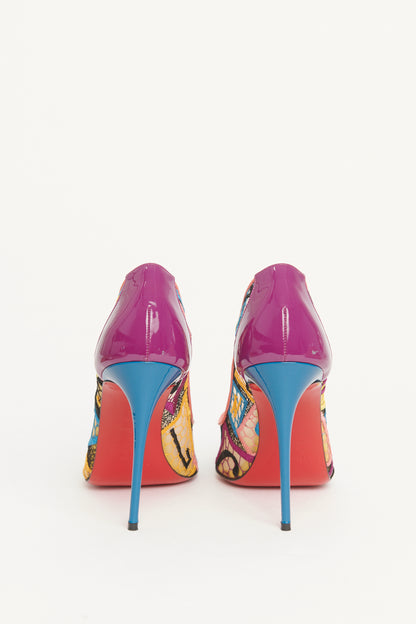 Multicoloured Mesh Embroidered Alphaloubi Lace Pumps