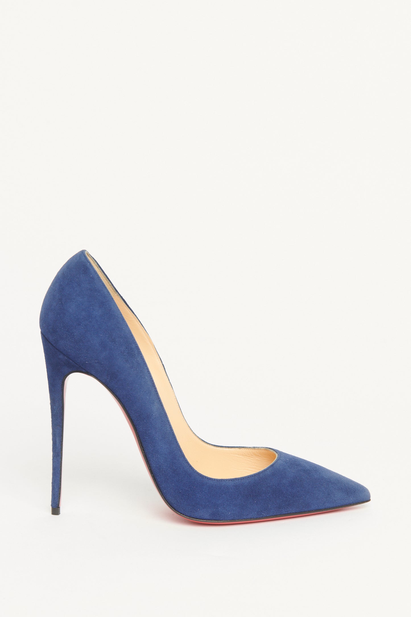 Blue Suede Preowned Pointed Toe So Kate Pumps