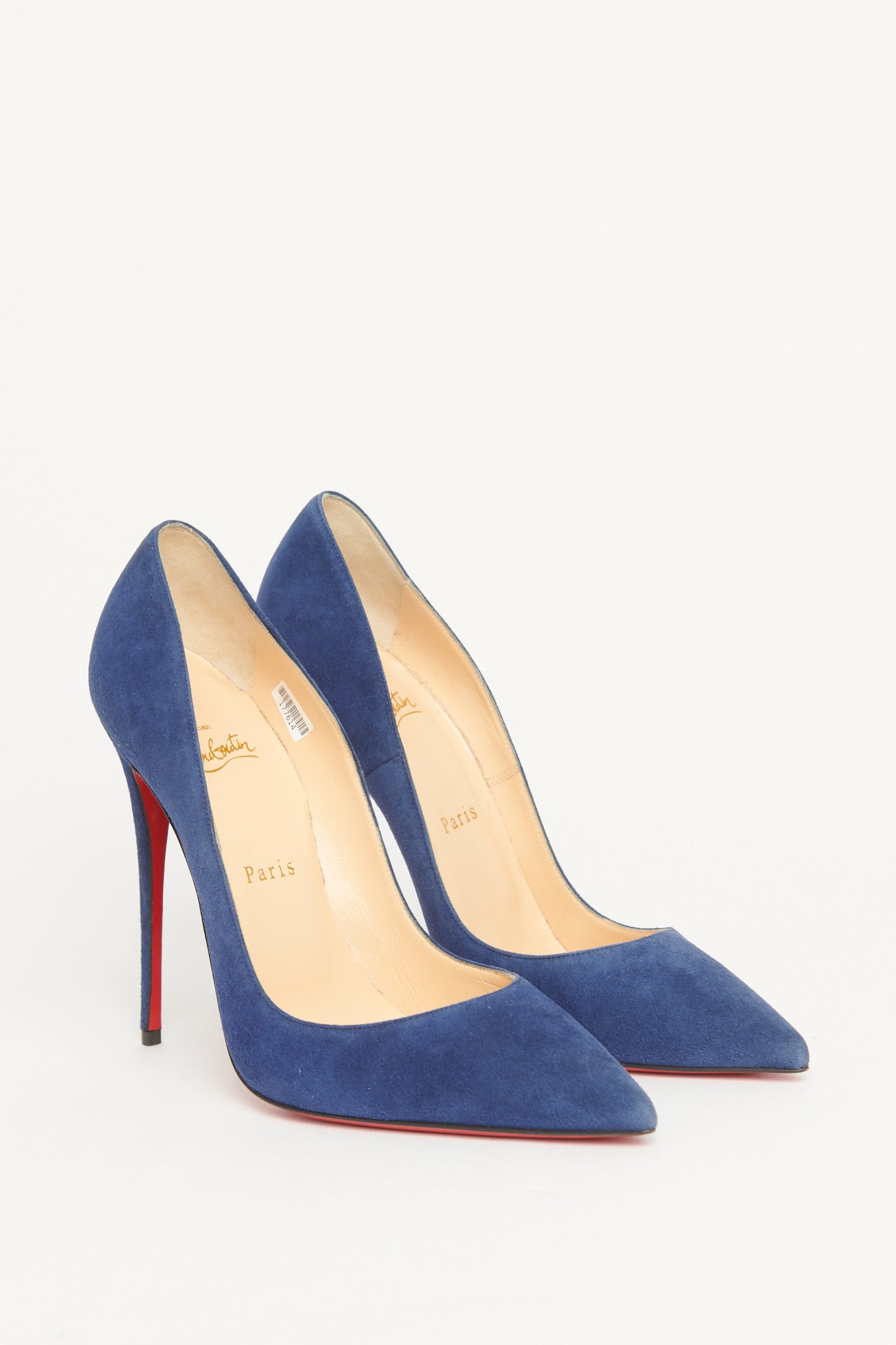 Blue Suede Preowned Pointed Toe So Kate Pumps