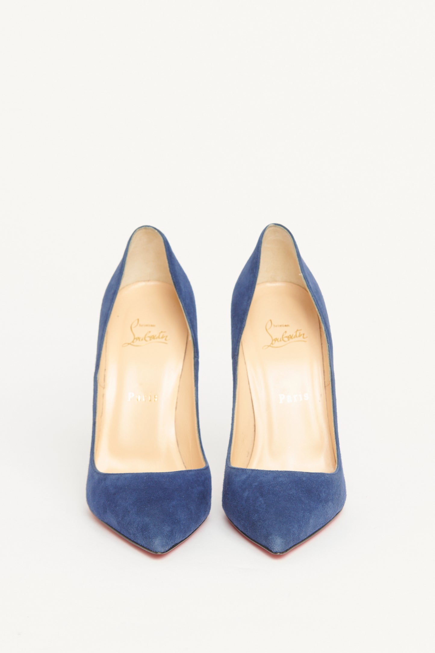 Blue Suede Preowned Pointed Toe So Kate Pumps