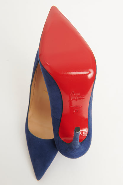 Blue Suede Preowned Pointed Toe So Kate Pumps