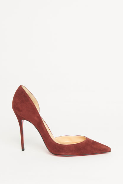 Maroon Suede Preowned Iriza D'Orsay Pumps