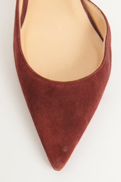 Maroon Suede Preowned Iriza D'Orsay Pumps