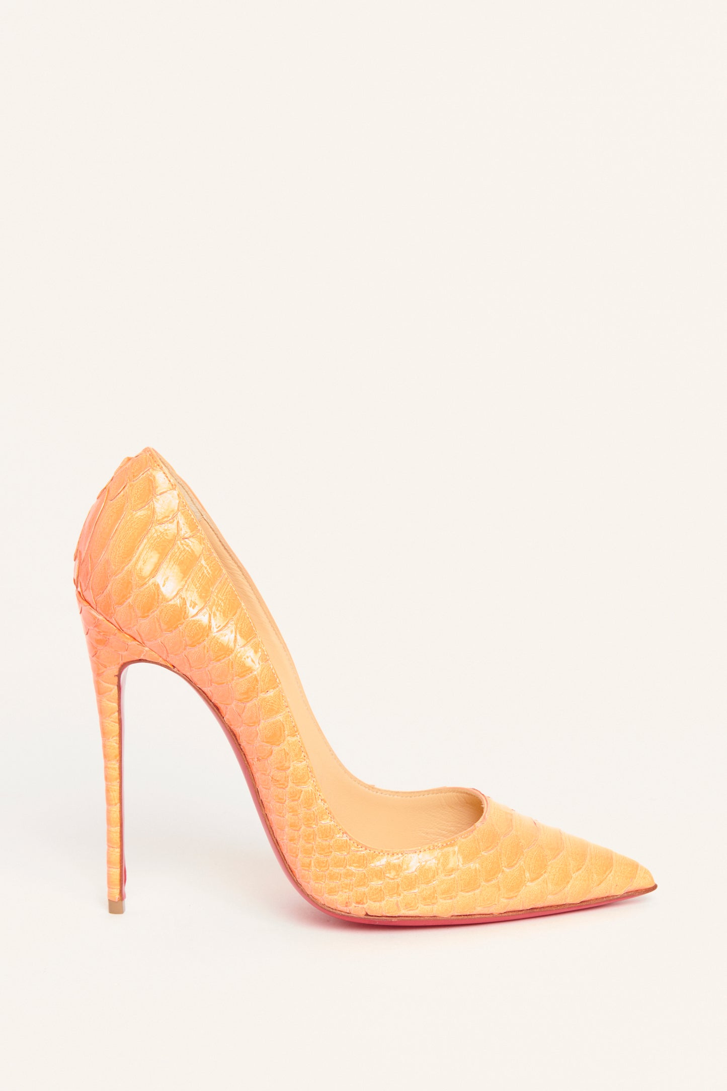 Glossy Orange Python Preowned So Kate Pumps