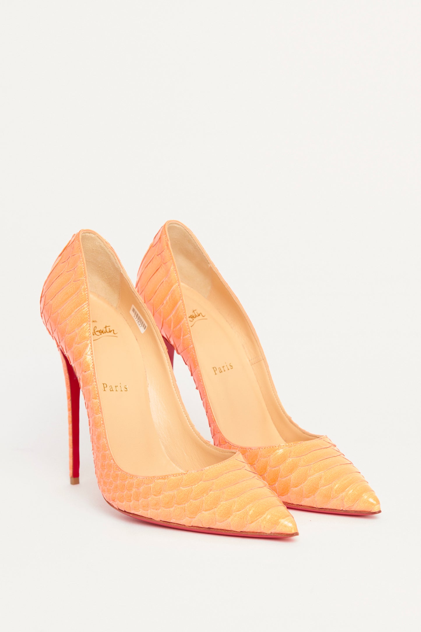 Glossy Orange Python Preowned So Kate Pumps