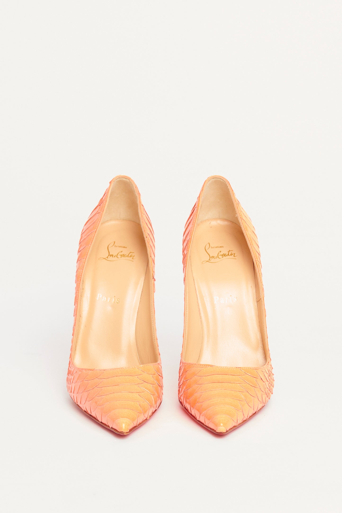 Glossy Orange Python Preowned So Kate Pumps