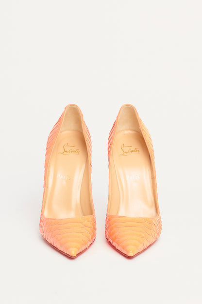 Glossy Orange Python Preowned So Kate Pumps