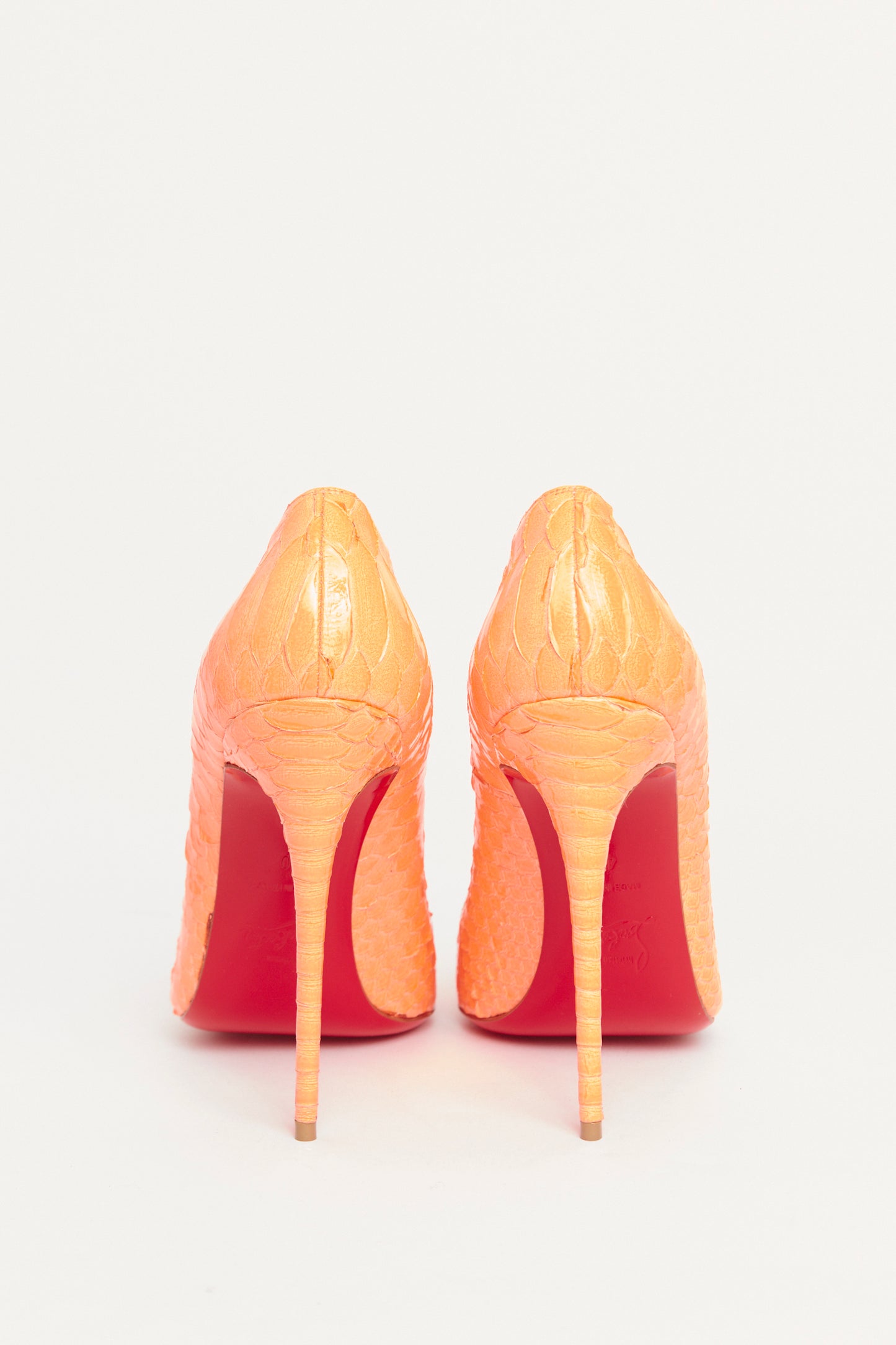 Glossy Orange Python Preowned So Kate Pumps