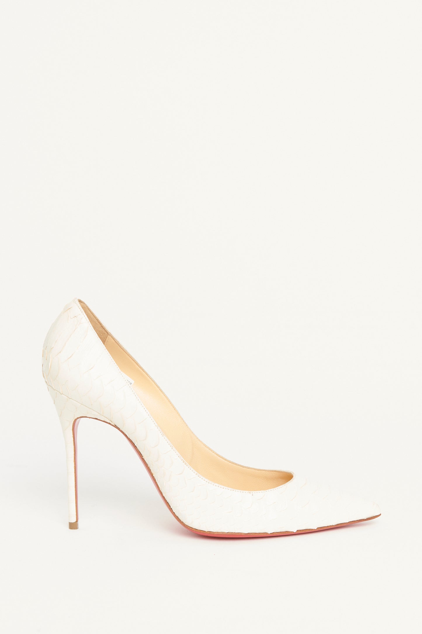 Cream Glossy Python Preowned So Kate Pumps