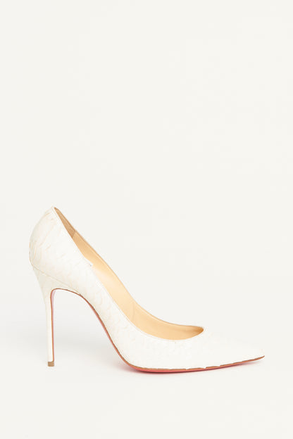 Cream Glossy Python Preowned So Kate Pumps