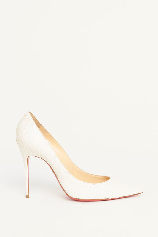 Cream Glossy Python Preowned So Kate Pumps