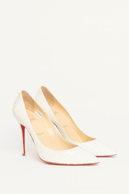 Cream Glossy Python Preowned So Kate Pumps