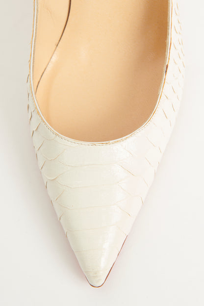 Cream Glossy Python Preowned So Kate Pumps