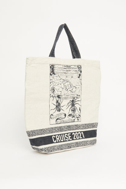 2021 Cream Preowned Cruise Shopping Tote Bag