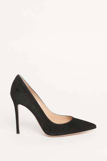 Black Suede Preowned Pointed Toe Pumps