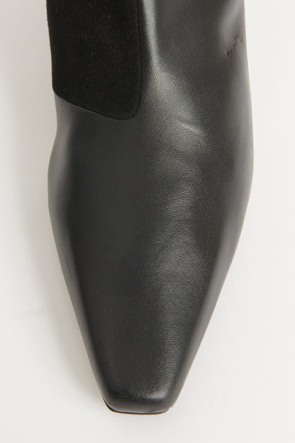 Black Leather & Suede Preowned The Slim Knee-High Boots