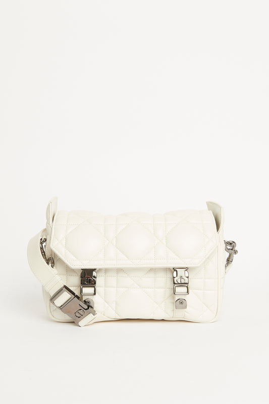 2022 Latte Lambskin Preowned Small Diorcamp Messenger Crossbody Bag