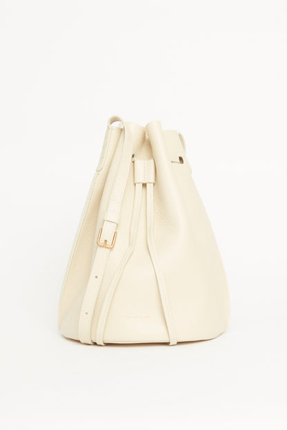 Champagne Leather Preowned Grained Bucket Bag