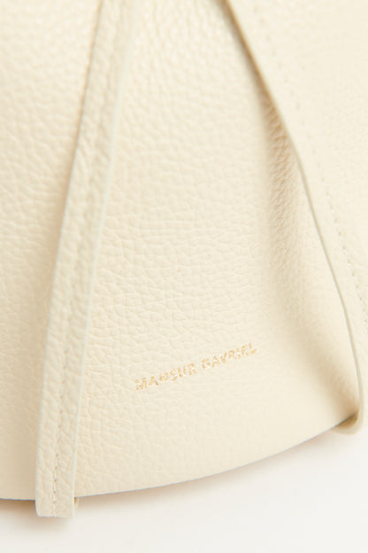 Champagne Leather Preowned Grained Bucket Bag