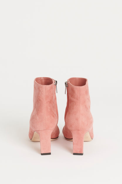 Pink Suede Preowned Hanover 65 Ankle Boots