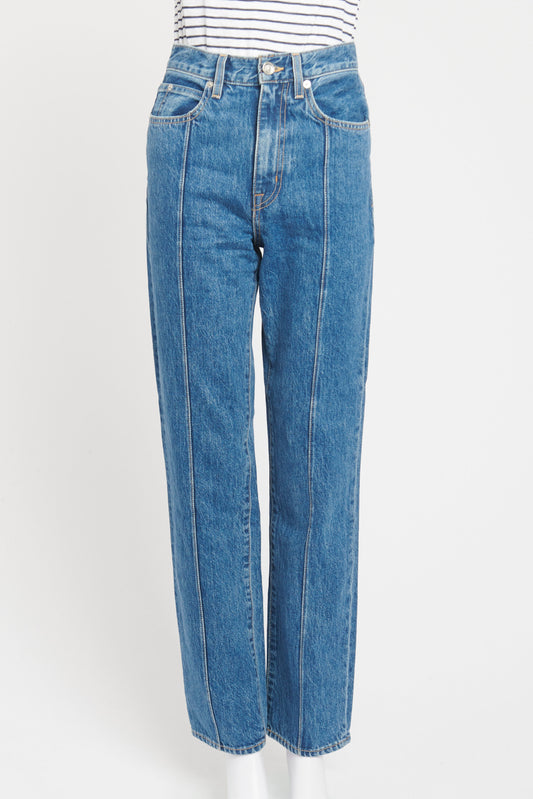 Blue Cotton Preowned London Pintuck Straight Leg Jeans