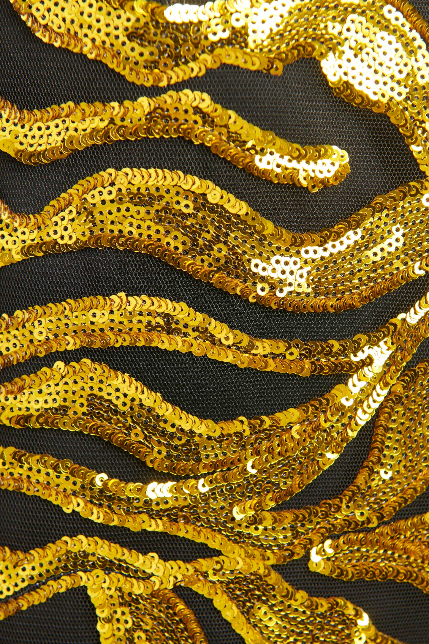Black and Gold Sequin Preowned Mini Dress