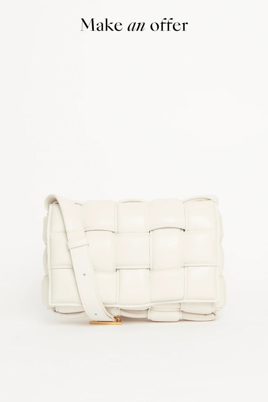 White Leather Cassette Shoulder Bag