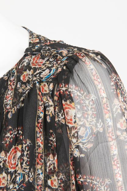 Black Silk preowned Floral Mini Dress