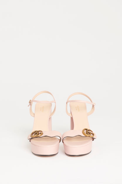 Pink Leather Preowned Marmont Platform Sandals