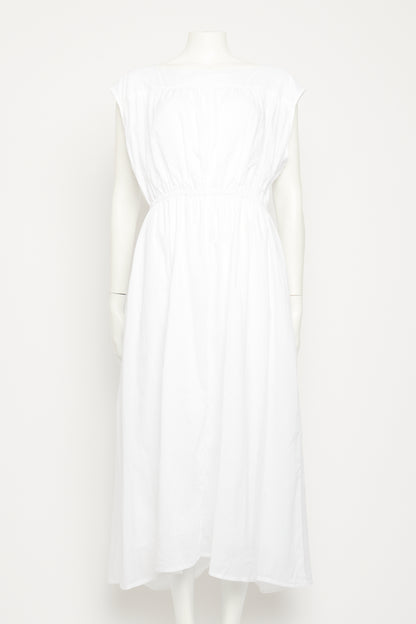 White sleeveless cotton dress