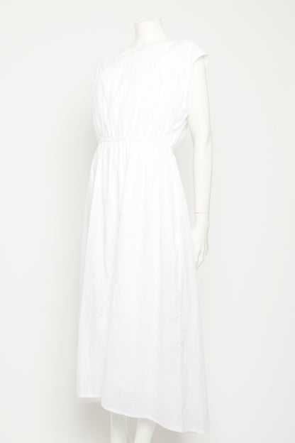 White sleeveless cotton dress