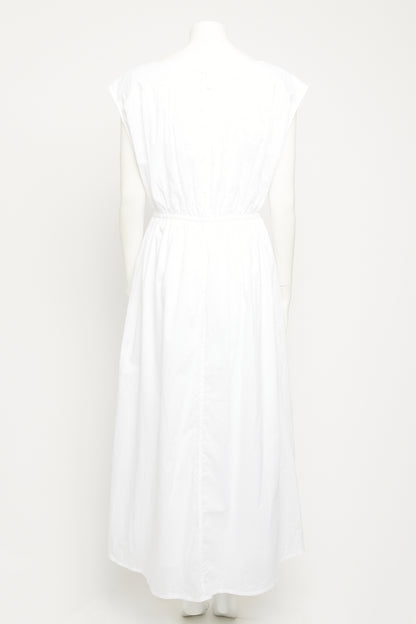 White sleeveless cotton dress