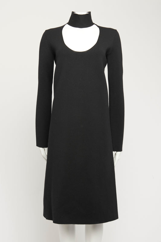 2019 Black High Neck Preowned Knit Dress
