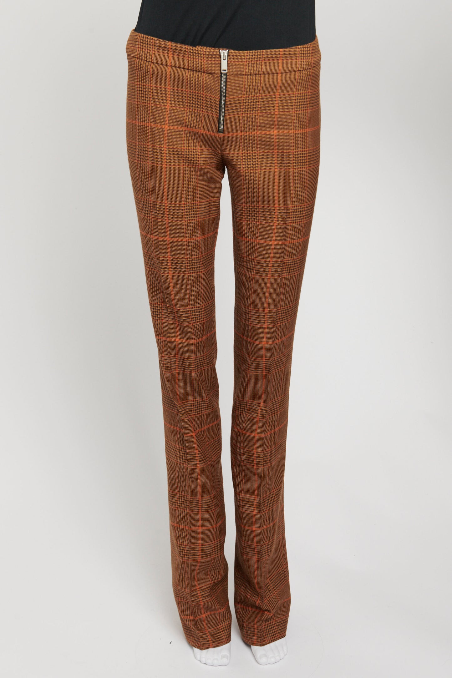 2023 Brown Check Preowned Single Breasted Suit