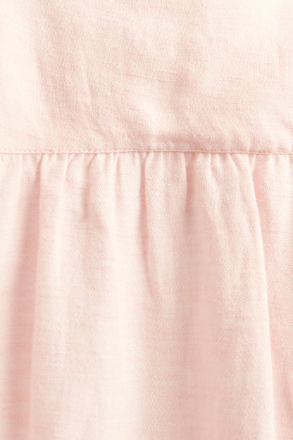 Pink Linen Preowned Smock Dress