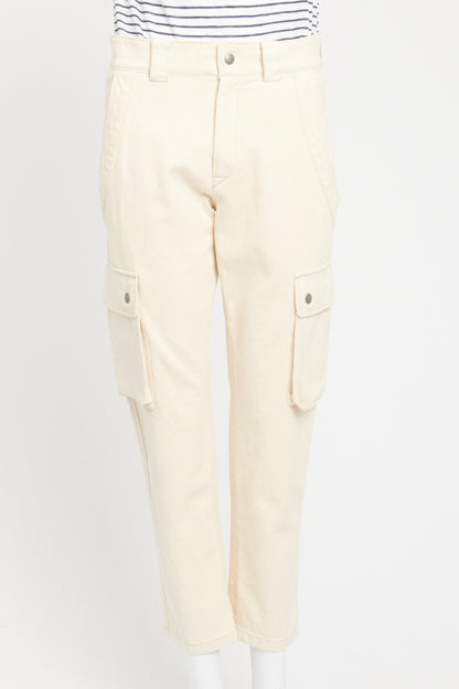 Evalia Ecru Cotton Preowned Cargo Pants