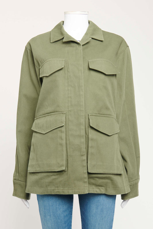 2019 Khaki Green Cotton Preowned Avignon Utility Jacket