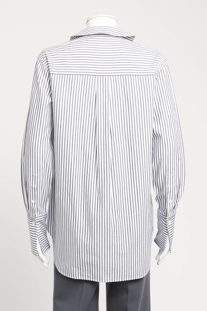 Striped Circle Collar Preowned Shirt