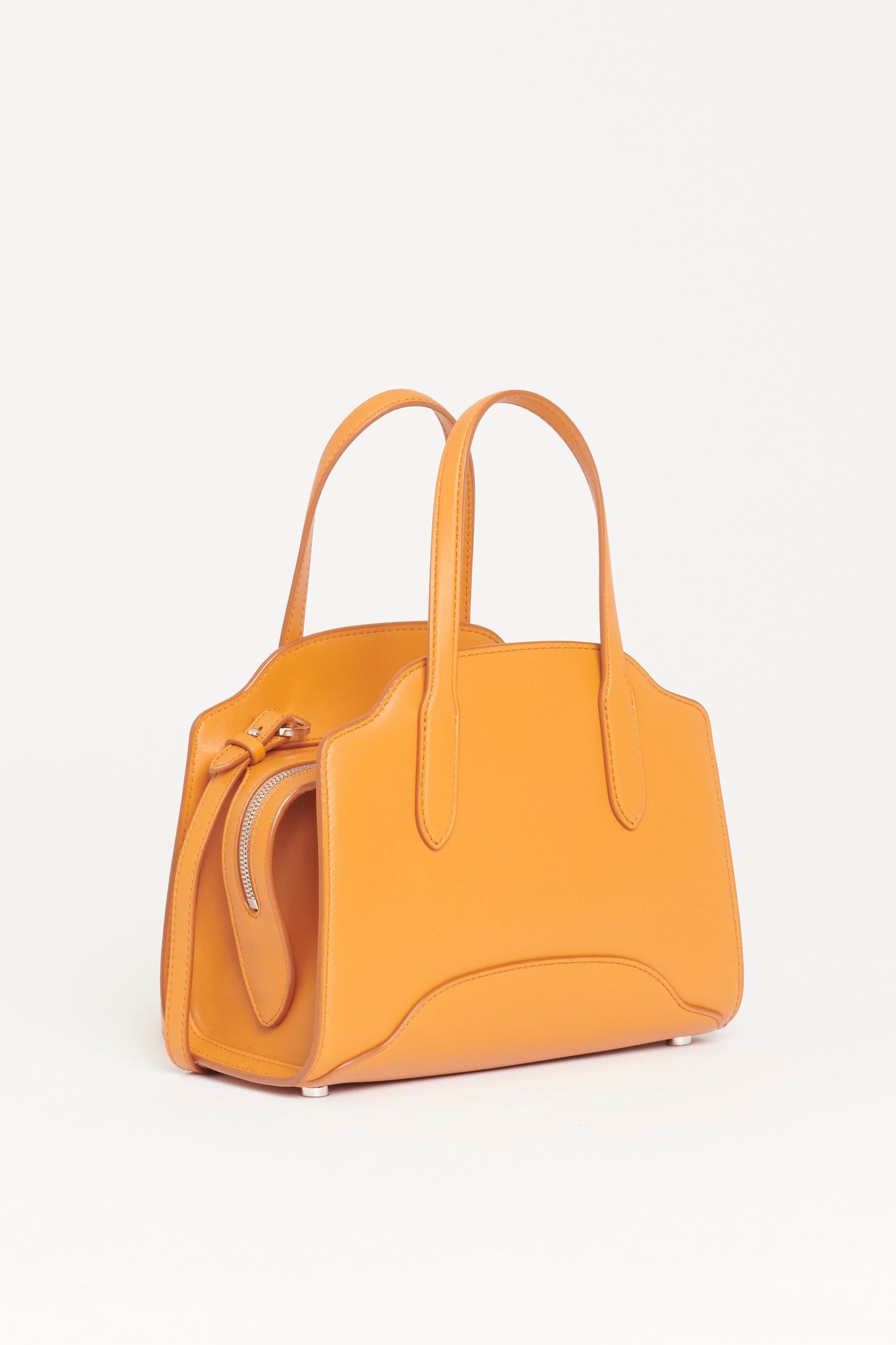 Orange Calfskin Preowned Sesia Micro Tophandle Bag